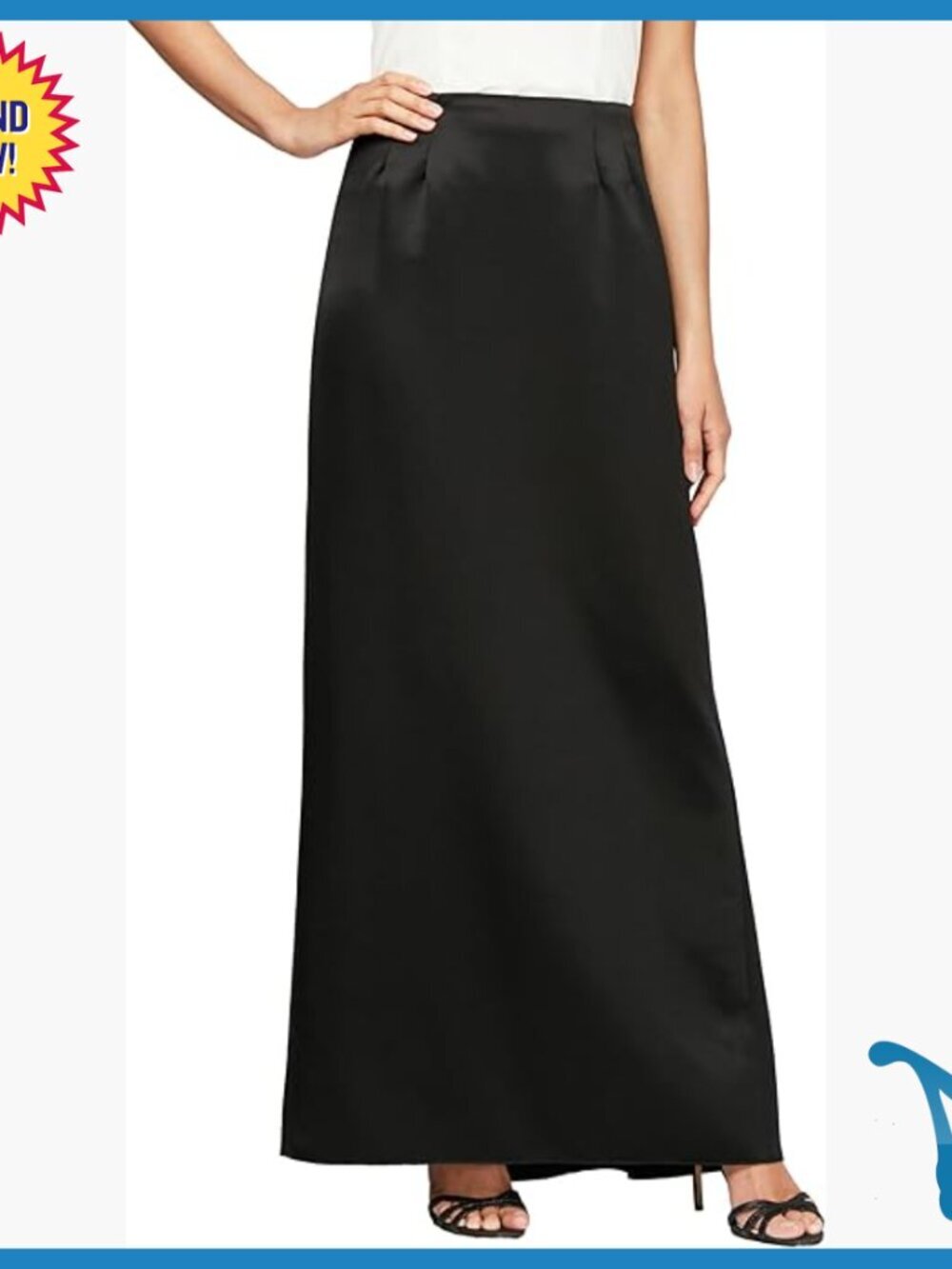 Full Length Formal Maxi Skirt with Side Pockets, Satin Fabric, Evening Wear